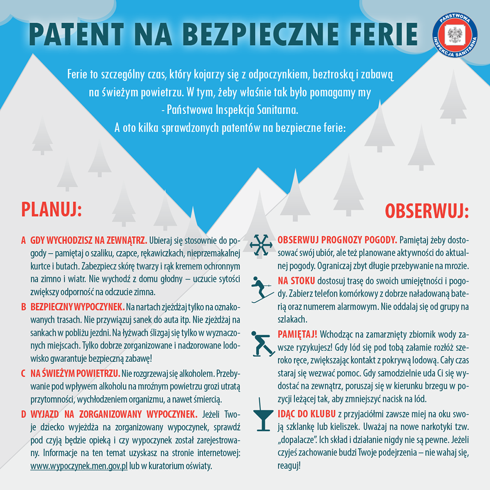 ulotka bezpieczne ferie